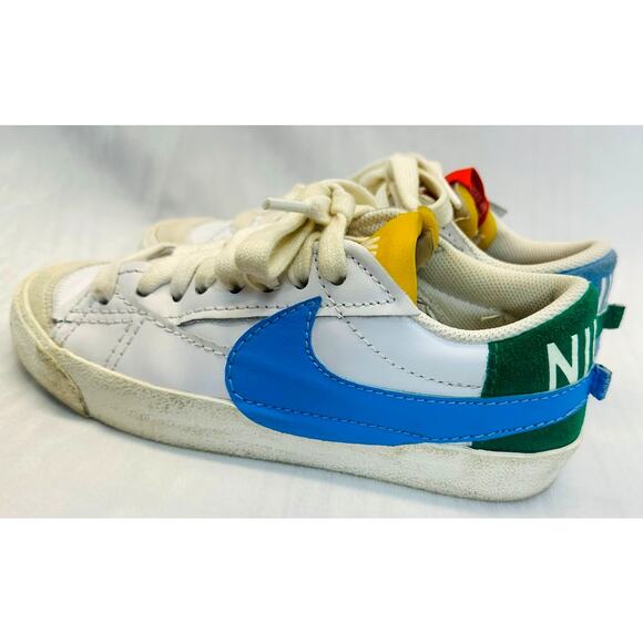Nike Blazer Low ‘77 Jumbo “Mismatch” Leather Sneakers Size 8 (Style DQ1470-100) - Picture 3 of 7
